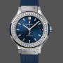 Women's Hublot Classic Fusion Titanium with Blue Diamonds 565.NX.7170.RX.1204 Blue Dial