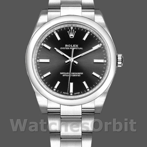 Unisex's Rolex Oyster Perpetual Air‑King-114200, 34mm, Black Index Dial, Unisex Black