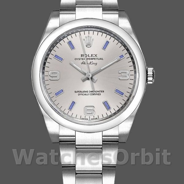 Unisex's Rolex Oyster Perpetual Air‑King-114200, 34mm, Silver Dial, Unisex Silver