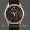 Men's Rolex Cellini Date 39mm Men's-50515-Rose Gold-Black Index Dial Black<br />