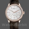Men's Rolex Cellini Date 39mm Men's-50515-Rose Gold-Silver-Crocodile Leather Strap White