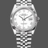 Unisex's Rolex Datejust 36mm Unisex-126234-Fluted Bezel-White Roman Dial White