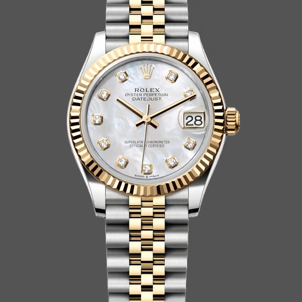 Men's Rolex Datejust 41-126333, Golden Fluted Motif, Champagne Dial Champagne Dial