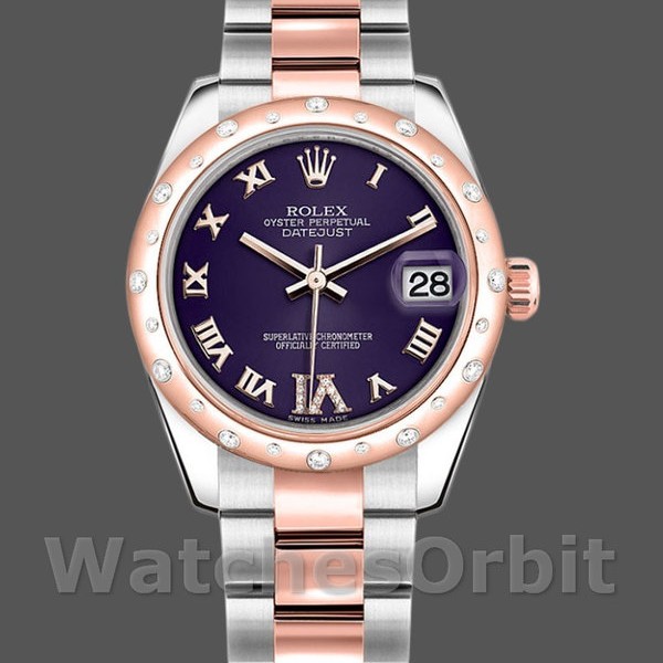 Women's Rolex Datejust 31mm Women's-178341-Purple Roman Numeral Dial Purple