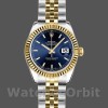 Women's Rolex Datejust-179173, 26mm, Blue Index Dial, Fluted Bezel, Lady Blue