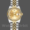 Women's Rolex Datejust-179173, 26mm, Champagne Index Dial, Fluted Bezel, Lady Champagne