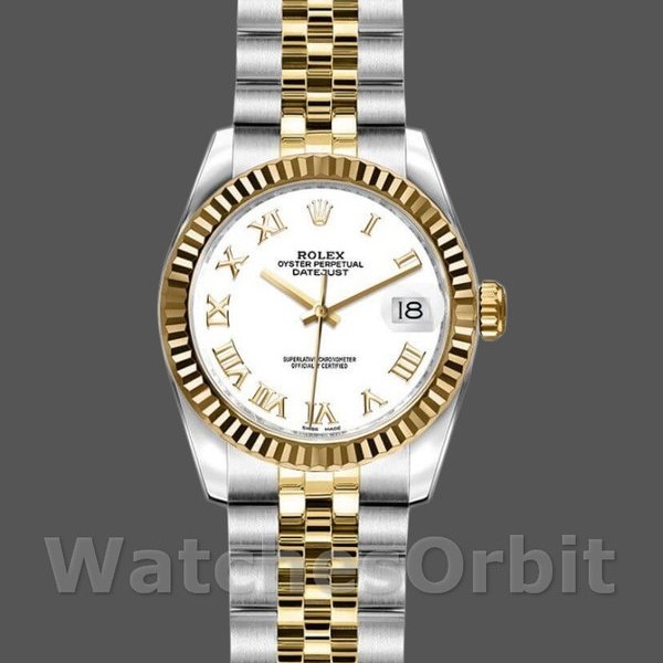 Women's Rolex Datejust-179173, 26mm, White Roman Numeral Dial, Lady White