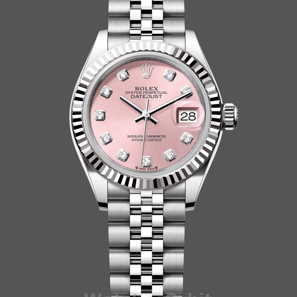 Women's Rolex Datejust-279174, 28mm, Stainless Steel, Pink Diamond Dial, Lady Pink