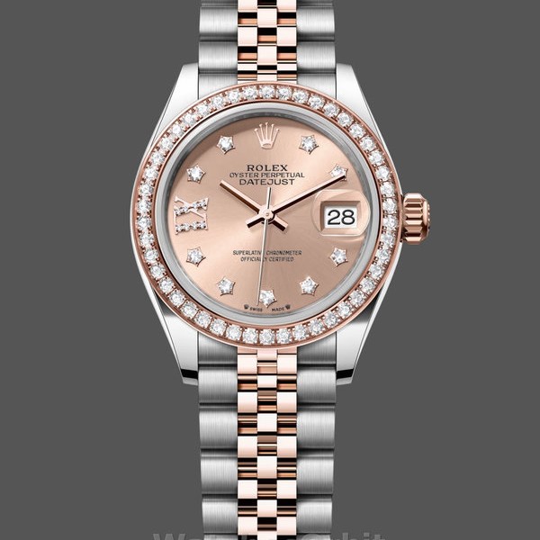 Women's Rolex Datejust 28-m279381RBR, Oystersteel & Everose Gold, Women’s Rose Gold Dial