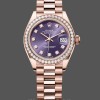 Women's Rolex Datejust 28-m279135rbr 0020, Everose Gold, Aubergine Diamond Dial, President, Women’s Purple Dial