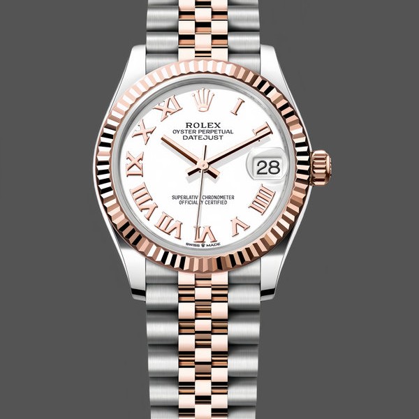Women's Rolex Datejust 31-278271 0002, White Roman Numeral Dial, Women’s White