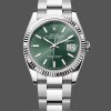 Women's Rolex Datejust 36-126234, White Gold, Fluted Bezel, Unisex Green Dial