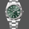 Men's Rolex Datejust 41mm Men's-m126334 0027-Fluted Bezel-Green Dial Green Dial