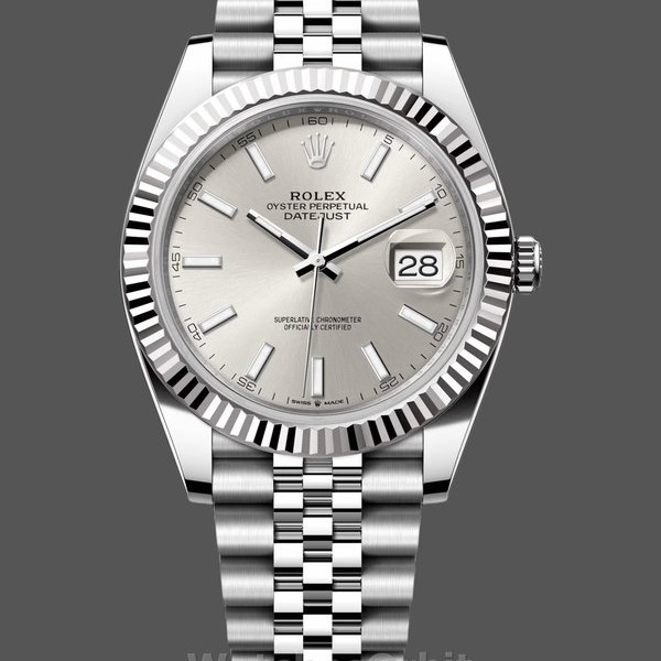 Men's Rolex Datejust 41-126334 0004, Stainless Steel, Silver Index Dial, Jubilee, Men’s Silver Dial