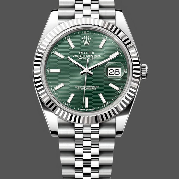 Men's Rolex Datejust 41mm Stainless Steel Mint Green Dial - 126334 0030 Green Dial
