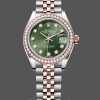 Women's Rolex Datejust-279381RBR 0007, Olive Green Diamond, Steel & Rose Gold, Lady’s Green Dial