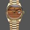 Unisex's Rolex Day Date 36-m128398TBR 0035, Green Dial, Diamond‑Set Bezel, President Bracelet, Green Dial