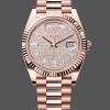 Men's Rolex Day-Date-228235, 40mm, Diamond Paved Dial, Fluted Bezel, Men’s Diamond Paved