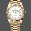 Men's Rolex Day-Date-228238, 40mm, White Roman Dial, Fluted Bezel, Men’s White