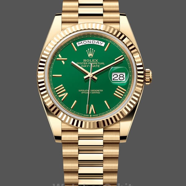 Men's Rolex Day Date 40-228238 0061, President, Green