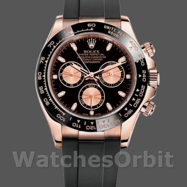 Men's Rolex Cosmograph Daytona 40mm Men's-116515LN-Rose Gold-Black Dial Black