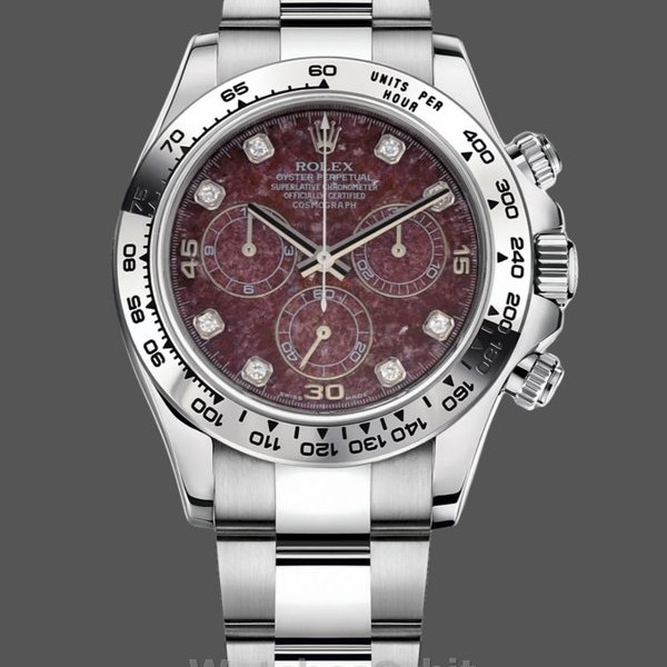 Men's Rolex Cosmograph Daytona White Gold Rubellite Dial 116509 40MM Red Dial