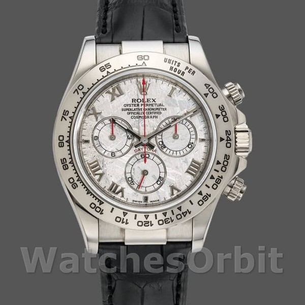 Men's Rolex Daytona 40mm Men's-116519-Black Leather Strap-Meteorite Dial Meteorite