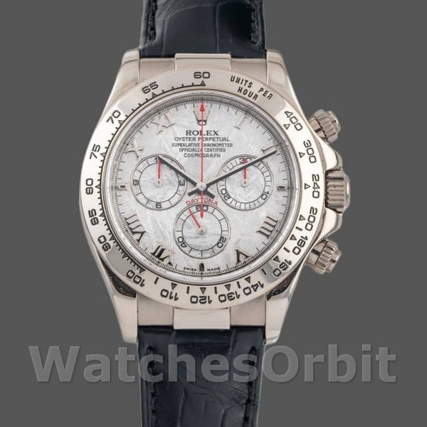 Men's Rolex Daytona 40mm Men's-116519-Meteorite Dial-Leather Strap Meteorite