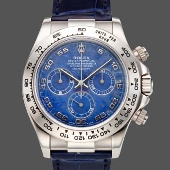 Men's Rolex Daytona 40mm Men's-116519-Sodalite Arabic Dial-Blue Alligator Leather Sodalite Arabic