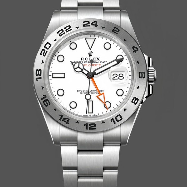 Men's Rolex Explorer II 42mm Men's-m226570 0001-Stainless Steel-White Dial White
