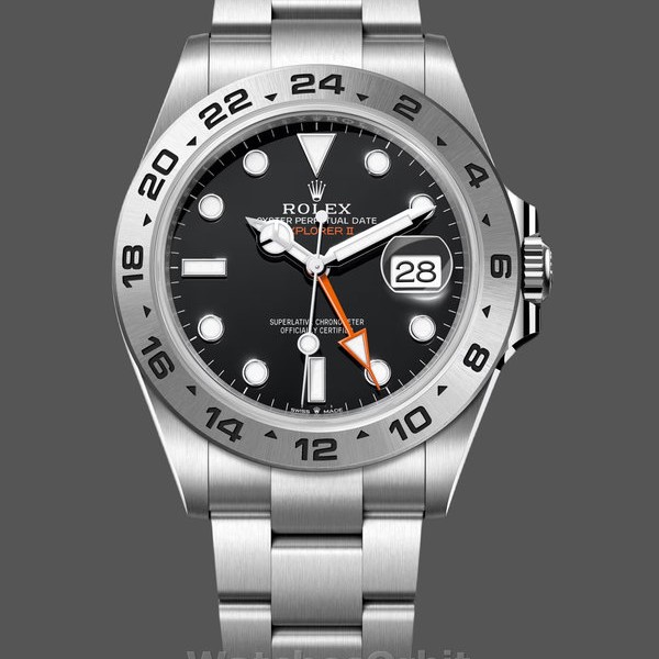 Men's Rolex Explorer II 42mm Men's-m226570 0002-Stainless Steel-Black Dial Black