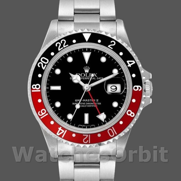 Men's Rolex GMT‑Master II-16710, 40mm, Black Dial, Black Red Coke Bezel, Men’s Black