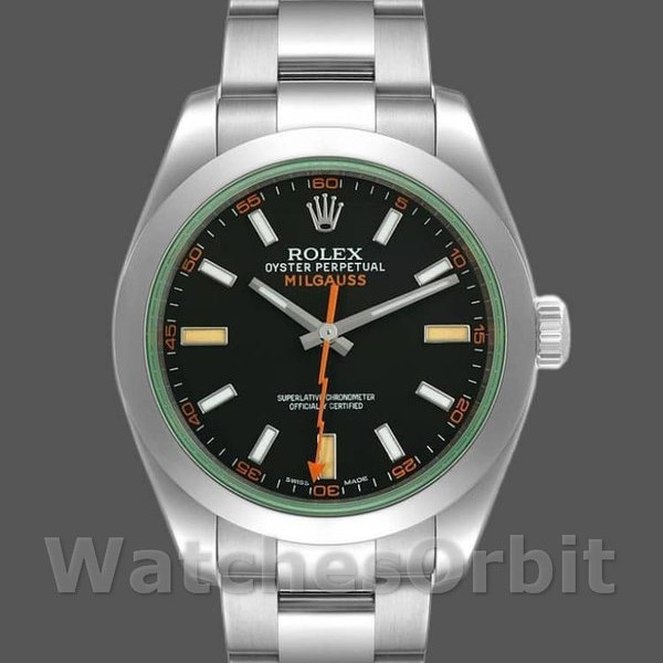 Men's Rolex Milgauss 40mm Men's-116400GV-Stainless Steel-Black Dial Black