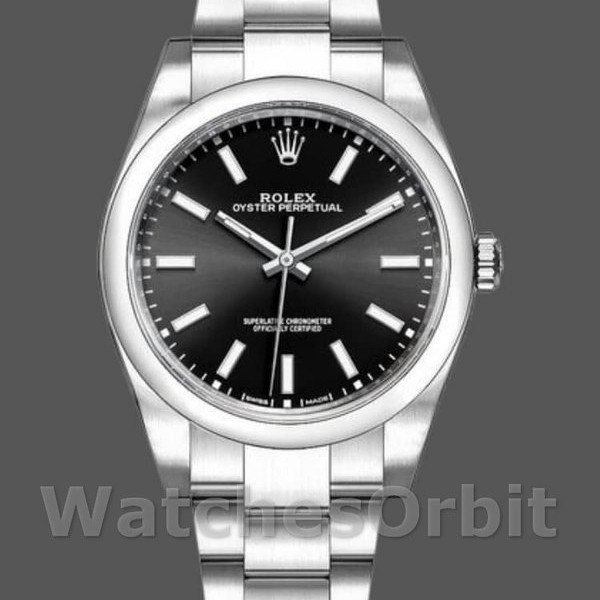 Men's Rolex Oyster Perpetual 39mm Men's-114300-Black Dial Black