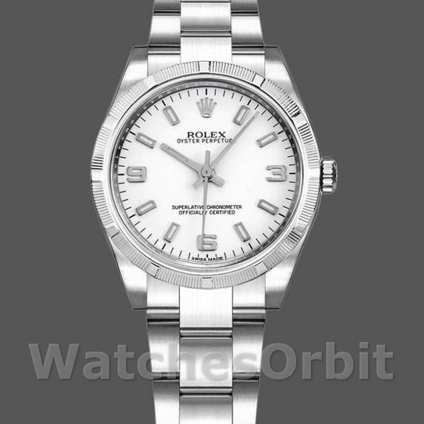 Women's Rolex Oyster Perpetual 31mm Women's-177210-Stainless Steel-White Dial White