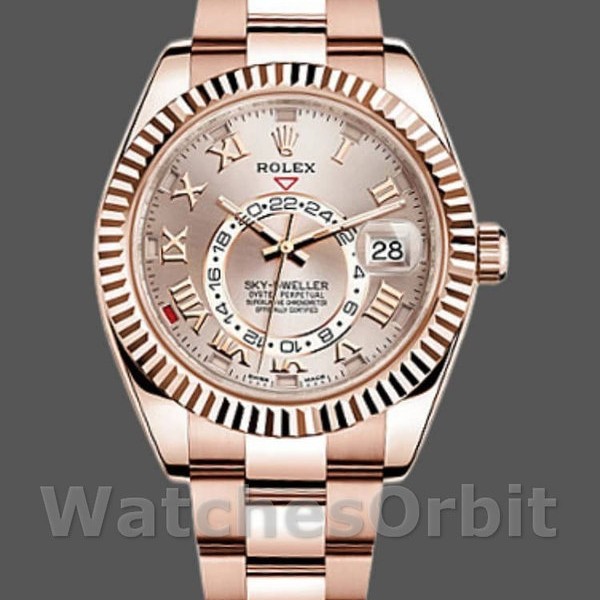 Men's Rolex Sky-Dweller 42mm Men's-326935-Sundust-Roman Numeral Dial Sundust<br />