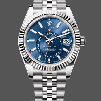 Men's Rolex Sky-Dweller 42mm-m336934 0006-Fluted Bezel-Blue Dial Blue