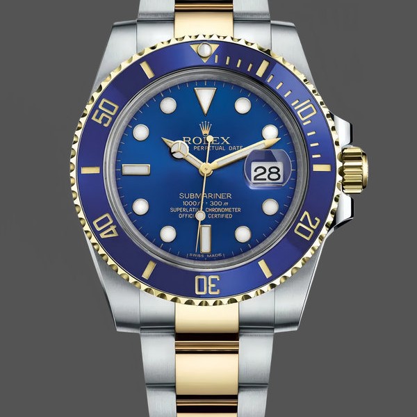 Men's Rolex Submariner Date 40mm Men's-116613LB-Two Tone-Blue Dial Blue