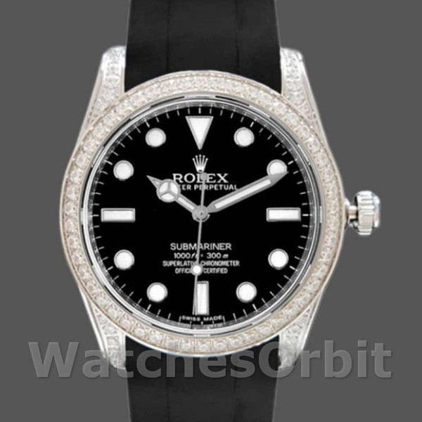 Men's Rolex Submariner 40mm Men's-116610-Black Dial-Rubber Strap Black