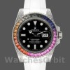 Men's Rolex Submariner 40mm Men's-116610-Black Dial-White Rubber Strap Black