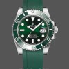 Men's Rolex Submariner 41mm Men's-126610LV-Green Rubber Strap-Black Dial Black