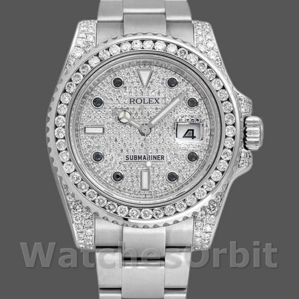 Men's Rolex Submariner Date 40mm Men's-116610LN-Custom Diamond Diamond Paved <br />