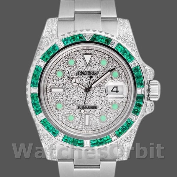 Men's Rolex Submariner Date 40mm Men's-116610LN-Custom Diamond-Stainless Steel Diamond Paved