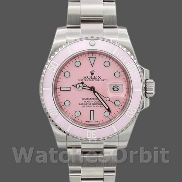 Men's Rolex Submariner Date 40mm Men's-116610LN-Stainless Steel-Pink Dial Pink