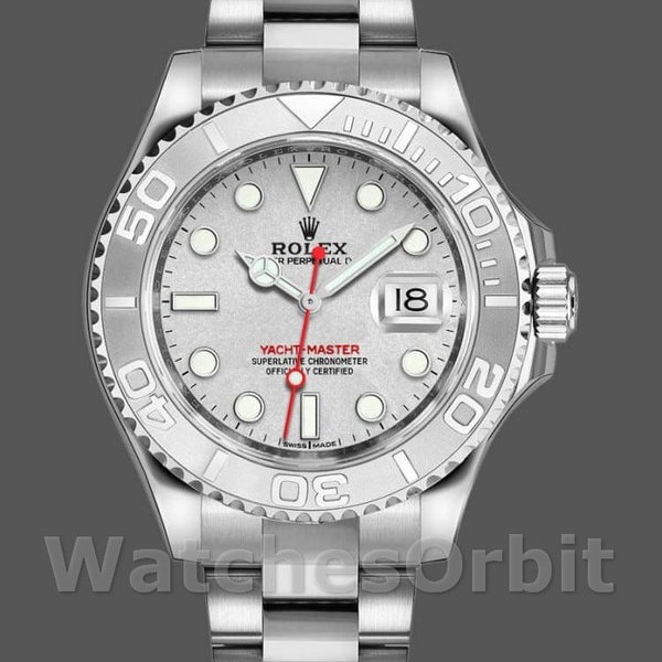 Men's Rolex Yacht-Master 40mm Men's-116622-Stainless Steel-Platinum Dial Platinum