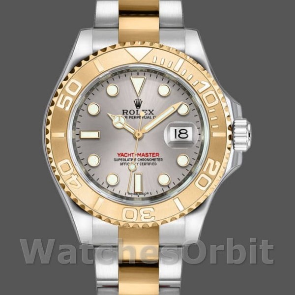 Unisex's Rolex Yacht-Master 35mm Unisex-168623-Steel & Yellow Gold-Platinum Dial Platinum<br />