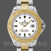 Unisex's Rolex Yacht-Master 35mm Unisex-168623-Steel & Yellow Gold-White Dial White