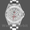 Unisex's Rolex Yachtmaster 35mm Unisex-168622-Platinum-Stainless Steel-Silver Dial Silver